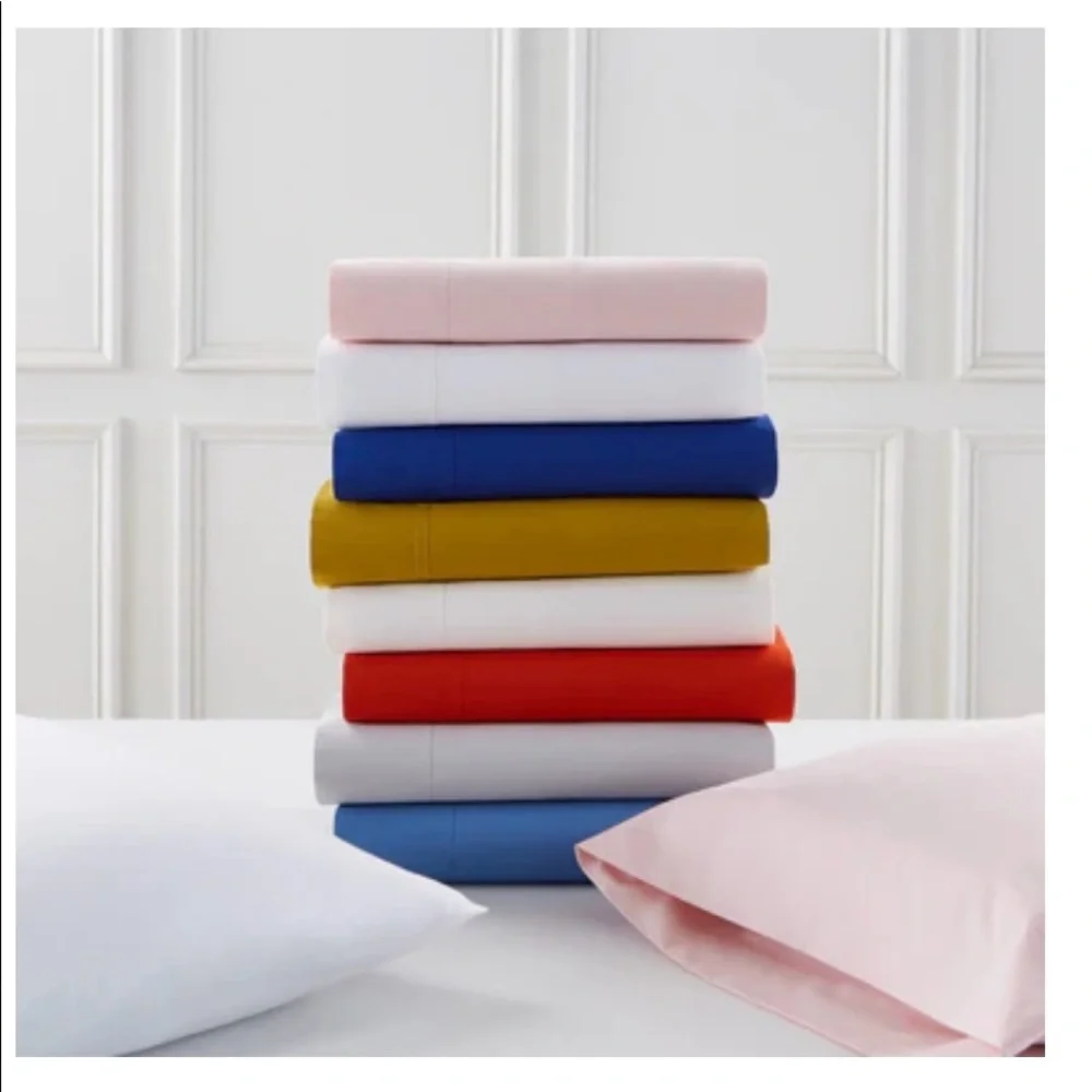 Jonathan Adler Long Staple Percale Cotton Queen Bedding - Two Flat Sheets